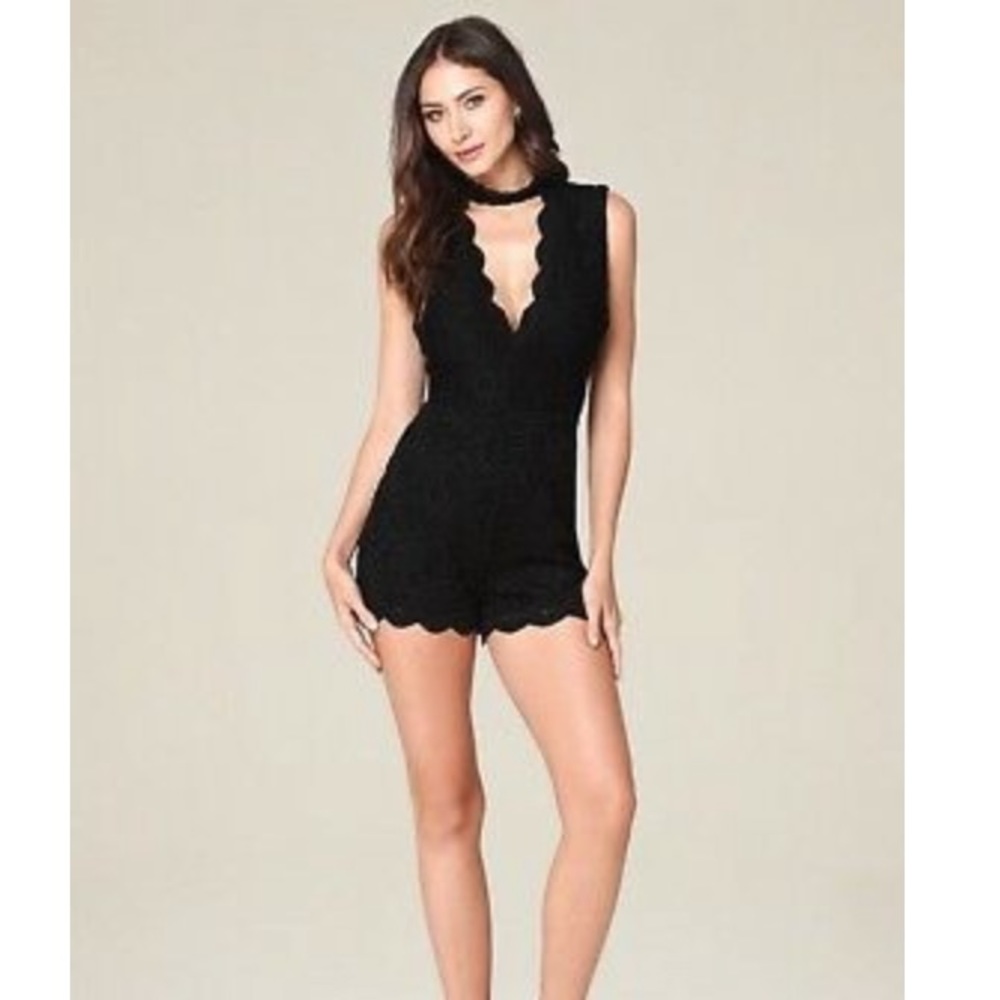 Black Lace Bebe Romper - Picture 1 of 6